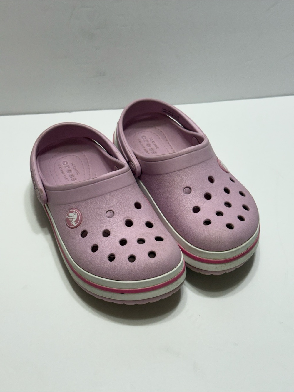 Crocs Crocband Clogs Kids Pink Slip-On Shoes Round Toe Casual - C11